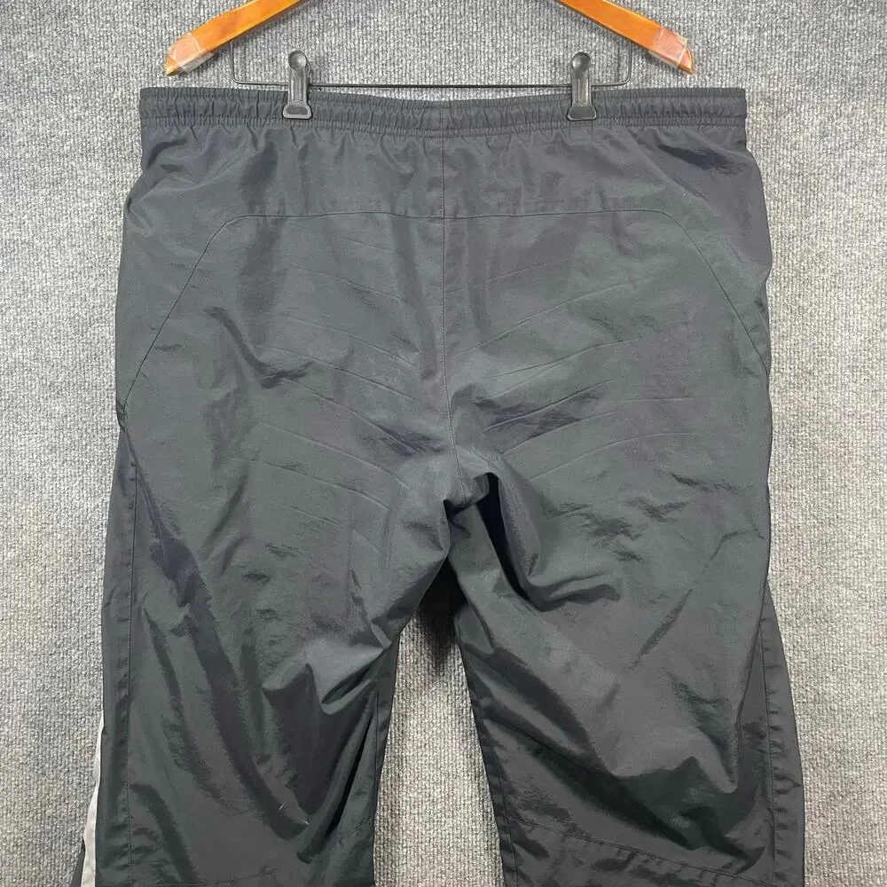 Nike Track Pants Men's Large Black/White Striped Zip Leg Lined Drawstring